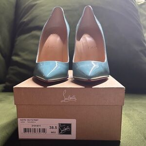 Christian Louboutin Turquoise Patent Leather Heels